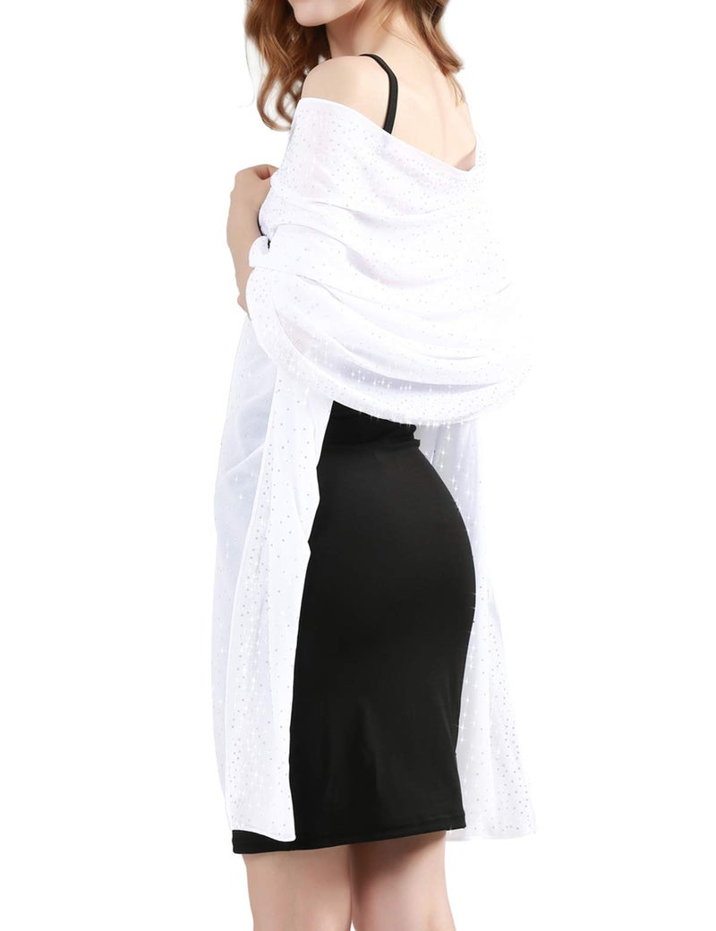 BANETTETA White Shawls and Wraps for Evening Dresses Shawl Wraps for Women (White) - Image 3
